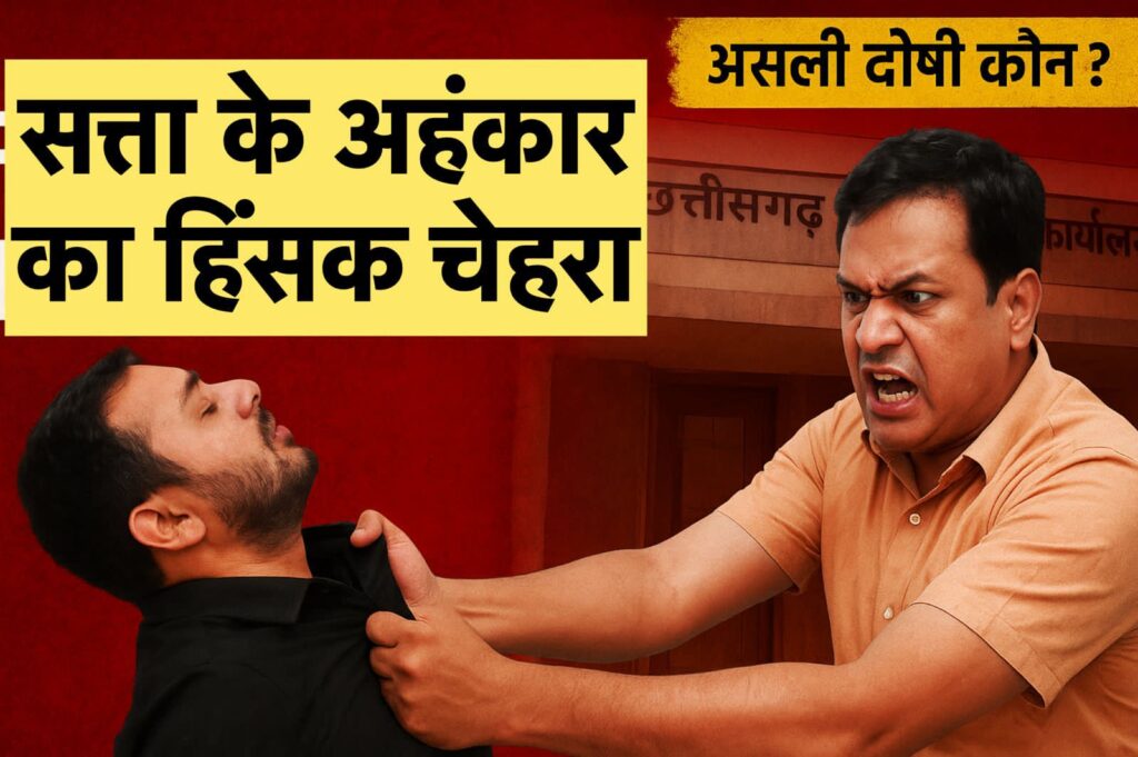 सत्ता के अहंकार का हिंसक चेहरा :छत्तीसगढ़ जनसम्पर्क कार्यालय में मारपीट का मामला ,असल दोषी कौन ? Img 20251014 Wa00302231926334818764557 1024x681