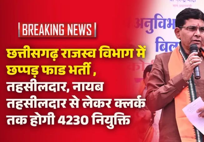 छत्तीसगढ़ सरकार का बड़ा फैसला, राजस्व विभाग में 4230 से अधिक पदों पर होगी बंपर भर्ती Image Editor Output Image406417367 17678560672274809680070862599510